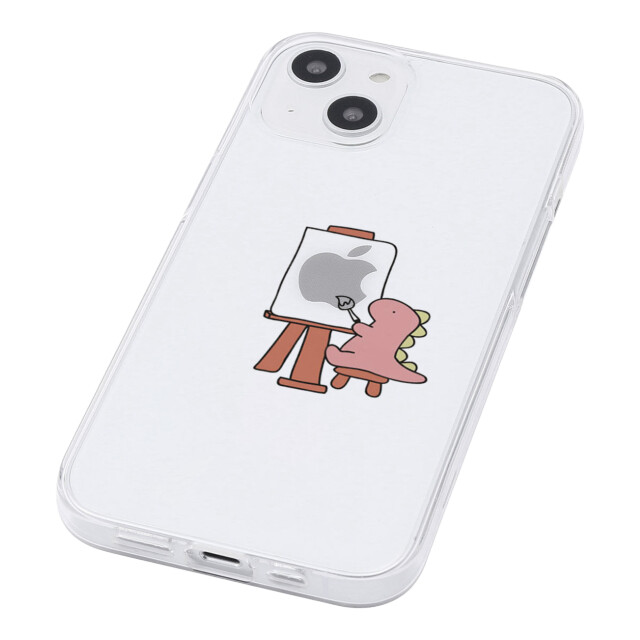 【iPhone15 ケース】ソフトクリアケース (おしごとザウルス―画家 ピンク)サブ画像