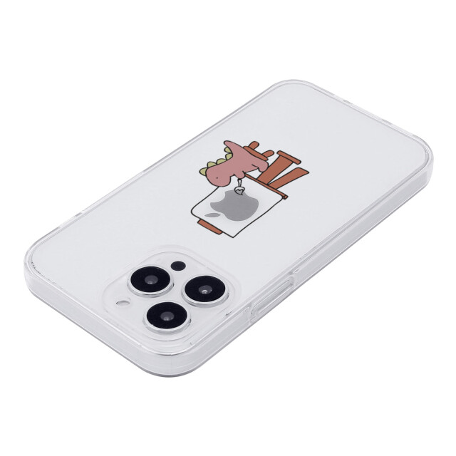 【iPhone15 Pro ケース】ソフトクリアケース (おしごとザウルス―画家 ピンク)サブ画像