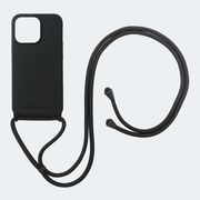 【iPhone15 Pro ケース】ストラップホール付きシリコンケース＋Rope Strap (ブラック)