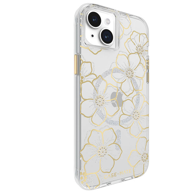 【iPhone15 Plus ケース】MagSafe対応 抗菌 リサイクル材料 Floral Gems (Gold)サブ画像