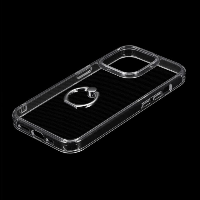 【iPhone15 Pro ケース】リング付き耐衝撃ハイブリッドケース 「UTILO Ring」 (クリア)サブ画像