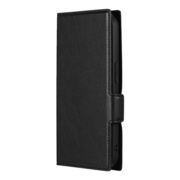 【iPhone15 Pro ケース】薄型・軽量PUレザー手帳ケース 「BOOK SLIM＆W POCKET」 (ブラック)