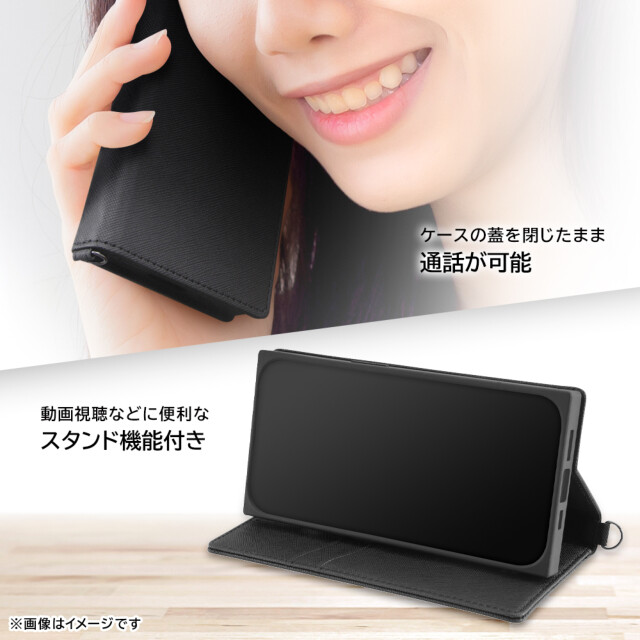 【iPhone15/14/13 ケース】耐衝撃 手帳型レザーケース KAKU Durable (ブラック/ブラック)サブ画像