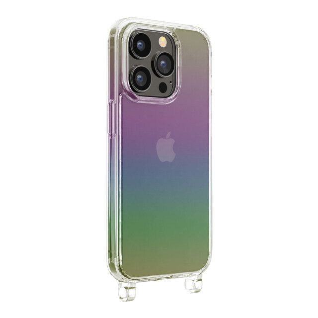【iPhone15 Pro Max ケース】ショルダーストラップホール付クリアハイブリッドケース (オーロラ)サブ画像