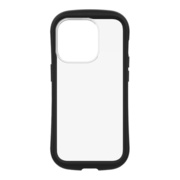 【iPhone15 Pro ケース】[GLASSICA Round] 耐衝撃 背面ガラスケース (ブラック)