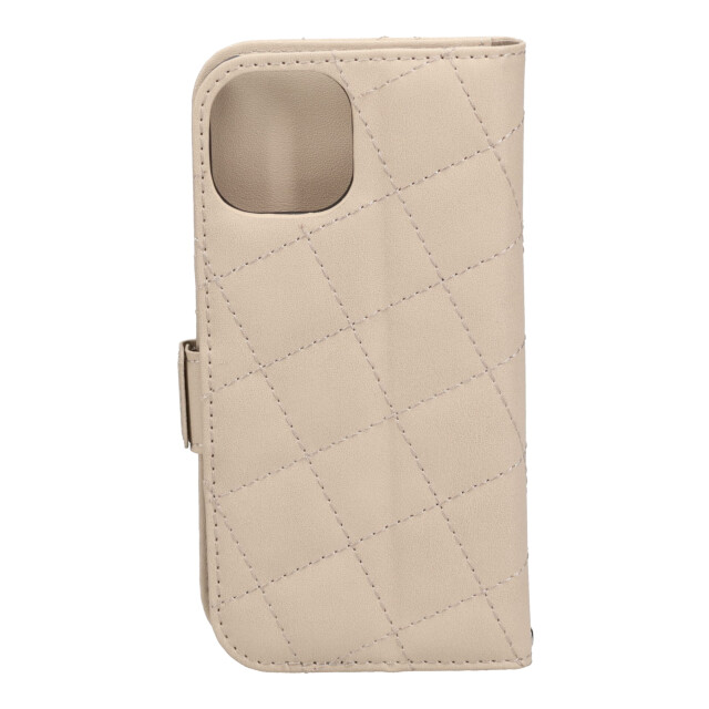 【iPhone15 ケース】DAISY PACH PU QUILT Leather Book Type Case (IVORY/BLACK)サブ画像
