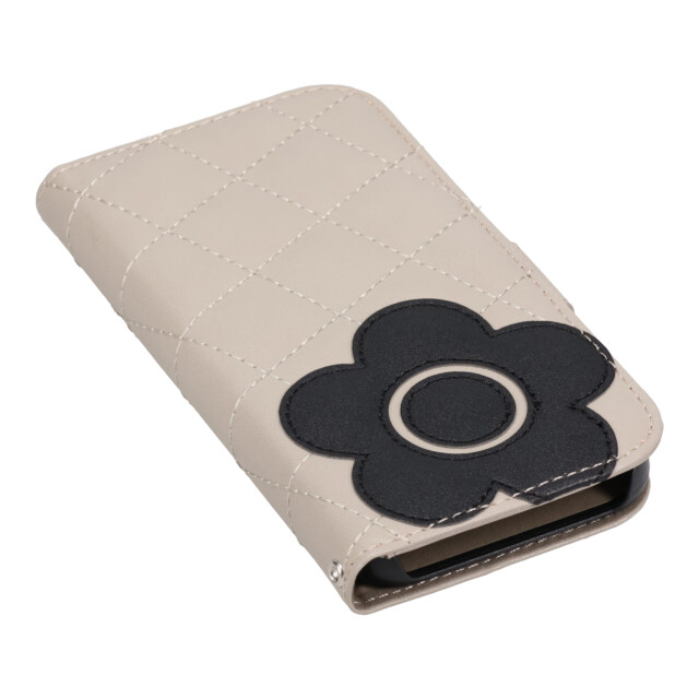 【iPhone15 ケース】DAISY PACH PU QUILT Leather Book Type Case (GREGE/BLACK)サブ画像