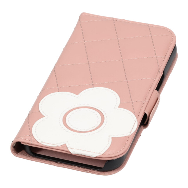 【iPhone15 ケース】DAISY PACH PU QUILT Leather Book Type Case (DUSTY PINK/WHITE)サブ画像