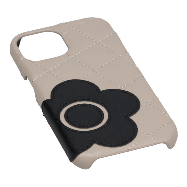 【iPhone15 ケース】DAISY PACH PU QUILT  Leather Shell Case (GREGE/BLACK)サブ画像