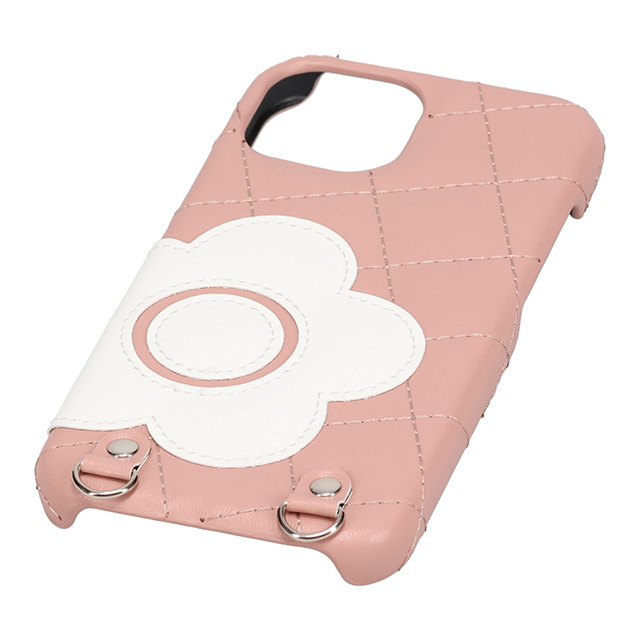 【iPhone15 ケース】DAISY PACH PU QUILT Leather New Sling Case (DUSTY PINK/WHITE)サブ画像