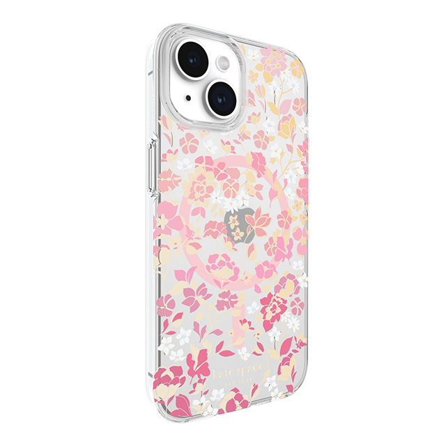 【iPhone15/14/13 ケース】Protective Hardshell Case for MagSafe (Flowerbed Pink Ombre/White/Rose/Pink/Multi/Gold Foil Logo)サブ画像