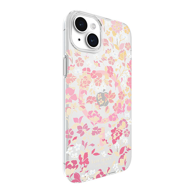 【iPhone15 Plus ケース】Protective Hardshell Case for MagSafe (Flowerbed Pink Ombre/White/Rose/Pink/Multi/Gold Foil Logo)サブ画像