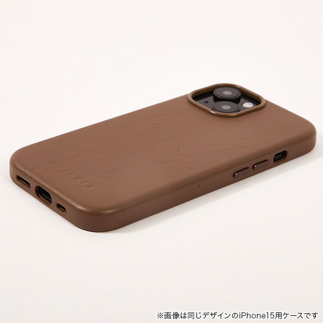 【iPhone15 Pro ケース】Leather Plain Case(black)サブ画像