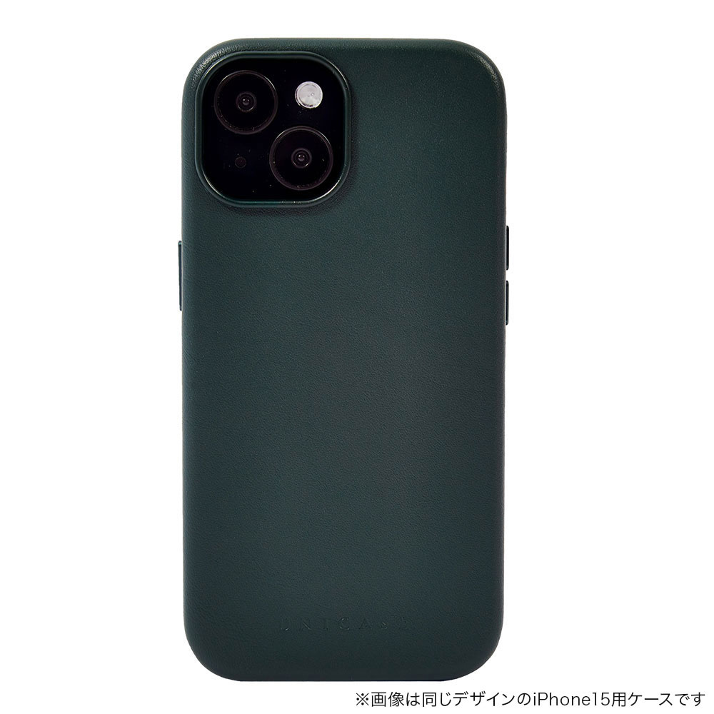 【iPhone15 Pro ケース】Leather Plain Case(green)