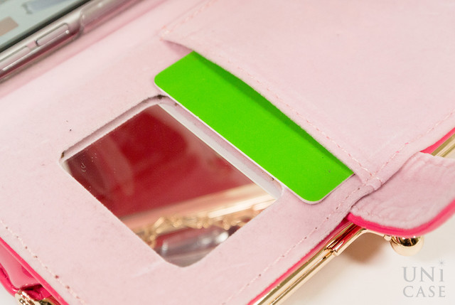【iPhone6s/6 ケース】icoin GAMACO ピンクのミラー・カードポケット