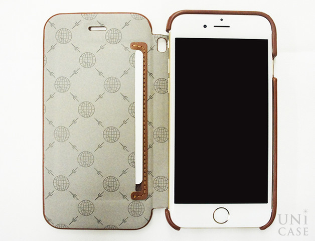 【iPhone6s/6 ケース】TRANS CONTINENTS LEATHER CASE for iPhone6s/6 (Brown)の装着