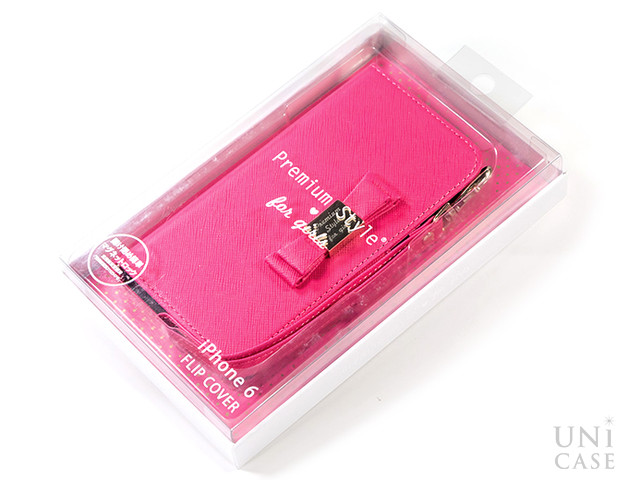 実用性バツグン！大人の女性にオススメしたいピンクのiPhone6s/6ケース：フリップカバー ダブルリボン 