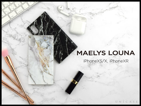 【iPhoneXR ケース】Maelys Collections Marble for iPhoneXR (Black)