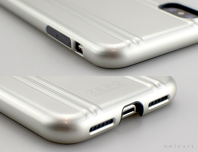 【iPhoneXS ケース】ZERO HALLIBURTON Hybrid Shockproof case for iPhoneXS (Silver)装着レビュー スピーカー、側面