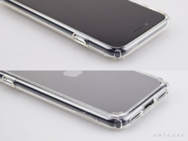 【iPhoneSE(第2世代)/8/7 ケース】Crystal Hybrid (Crystal Clear)装着レビュー  側面ボタン、スピーカー