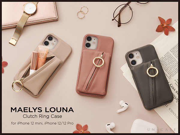 【Apple最新端末iPhone 12 mini, iPhone12/12 Pro対応】 女性向けライフスタイルブランド「MAELYS LOUNA」からオシャレで便利なiPhoneケース “Clutch Ring Case”が新登場 ～UNiCASEオンラインストアで予約販売開始～