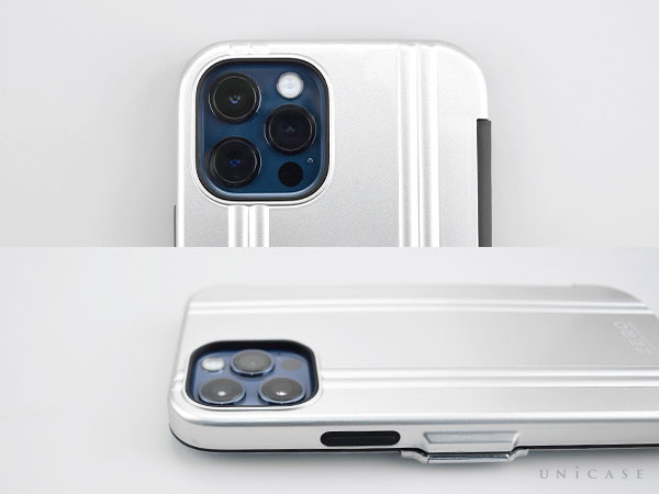 【iPhone12/12 Pro ケース】ZERO HALLIBURTON Hybrid Shockproof Flip Case 装着 カメラ正面、横から