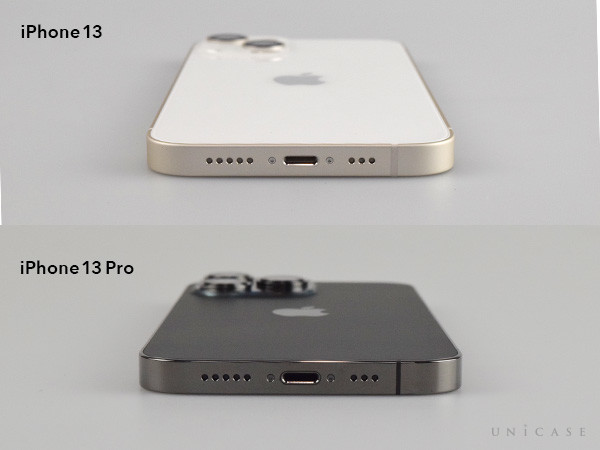 iPhone13(左)と13Pro(右) コネクタ部分