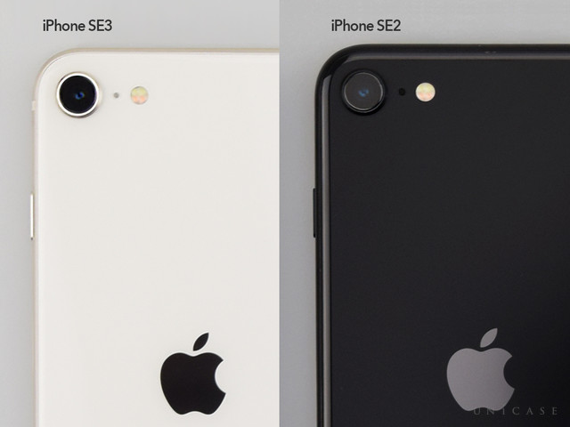 iPhoneSE(第3世代)/SE3（上）、iPhoneSE(第2世代)/SE2（下）カメラアップ