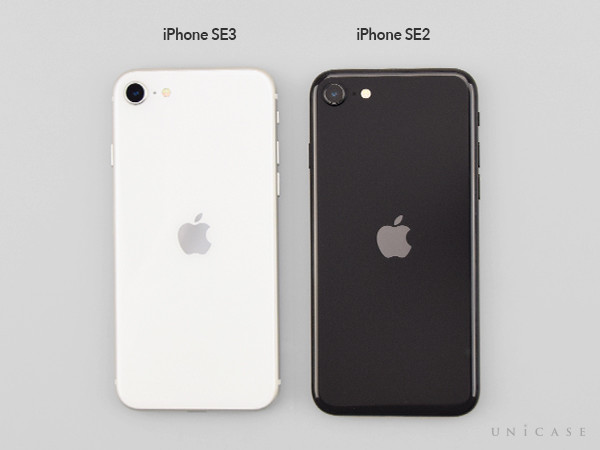 iPhoneSE(第3世代)/SE3（左）、iPhoneSE(第2世代)/SE2（右）背面比較