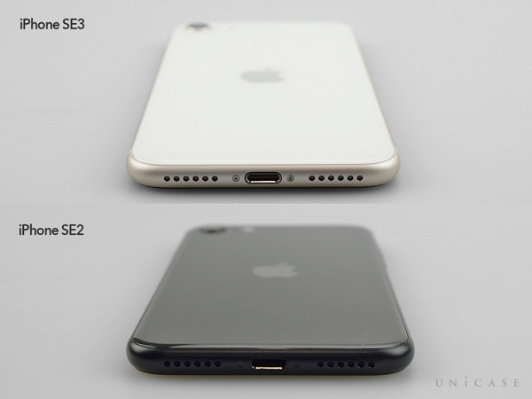 iPhoneSE(第3世代)/SE3（左）、iPhoneSE(第2世代)/SE2（右）コネクタ部分