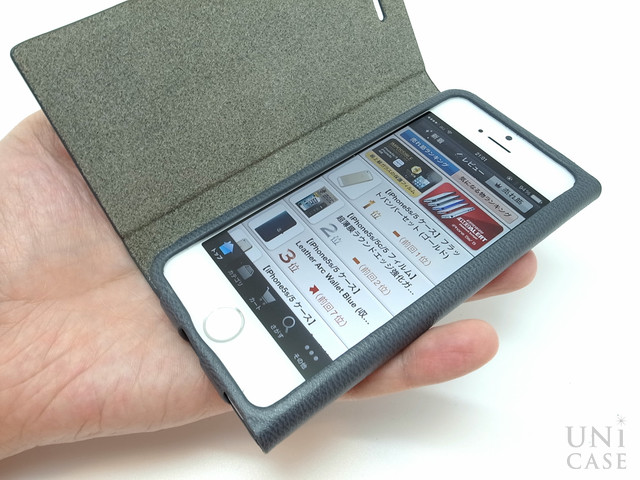 極薄仕上げの手帳タイプiPhone 5s/5用ケース！薄さを追求し、特殊芯材と一枚皮から作り上げた一品：GRAMAS Leather Case LC613