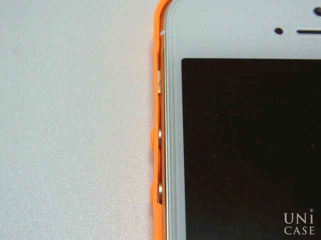 【iPhone5s/5 ケース】NUDE Neon Orangeの電源サイドボタン