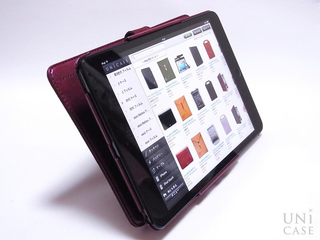 【iPad mini3/2/1 ケース】Masstige Neo Classic Diary ワインレッドのスタンド使用
