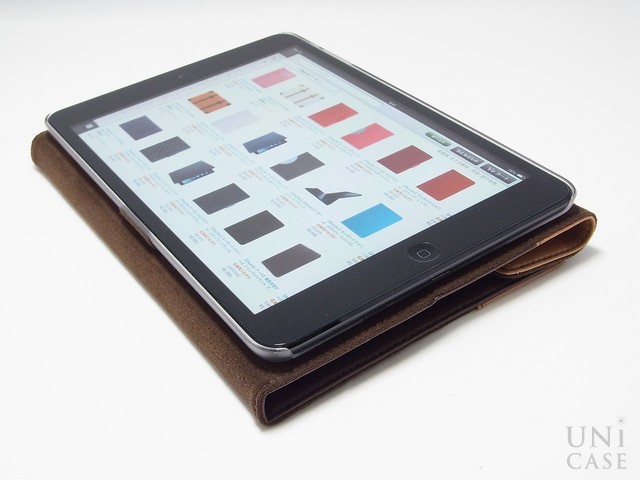 【iPad mini3/2/1 ケース】Prestige Envelope Folio ダークブラウンのフラット配置