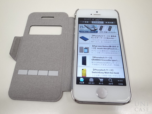 【iPhone5s/5 ケース】SenseCover (Brushed Titanium)をiphone5に装着