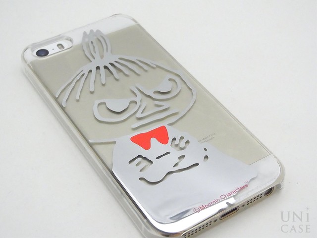【iPhone5s/5 ケース】ムーミン Clear Hard Case(ミイ/アップ)のゴールド装着