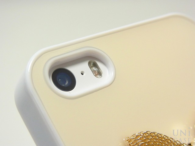 【iPhoneSE(第1世代)/5s/5 ケース】iPhoneケース SC-128-WH ホワイトのカメラまわり