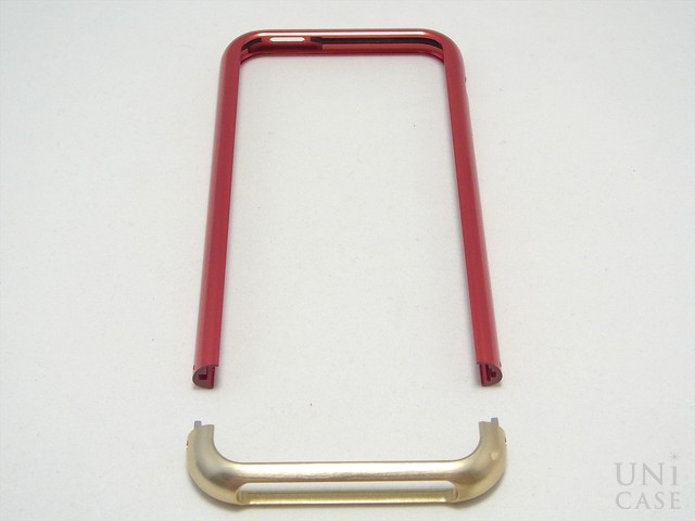 【iPhoneSE(第1世代)/5s/5 ケース】Duralumin Bumper (Red×Gold)のネジ
