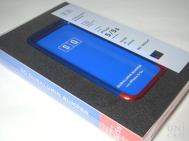 【iPhoneSE(第1世代)/5s/5 ケース】Duralumin Bumper (Red×Gold)のBlue×Red