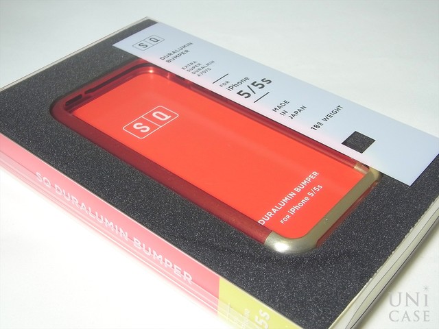 【iPhoneSE(第1世代)/5s/5 ケース】Duralumin Bumper (Red×Gold)のパッケージ
