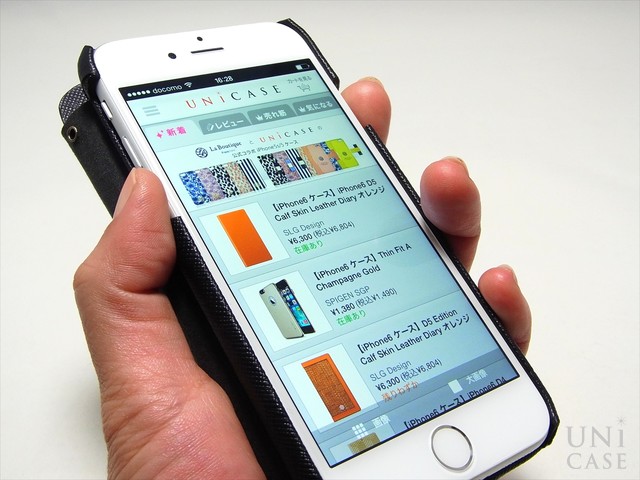 【iPhone6s/6 ケース】Minimal Diary (ブラック)のサイドキー操作