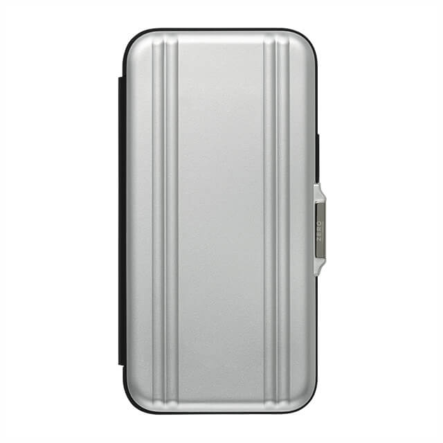 【iPhone 13 mini ケース】ZERO HALLIBURTON Hybrid Shockproof Flip Case for iPhone 13 mini (Silver)