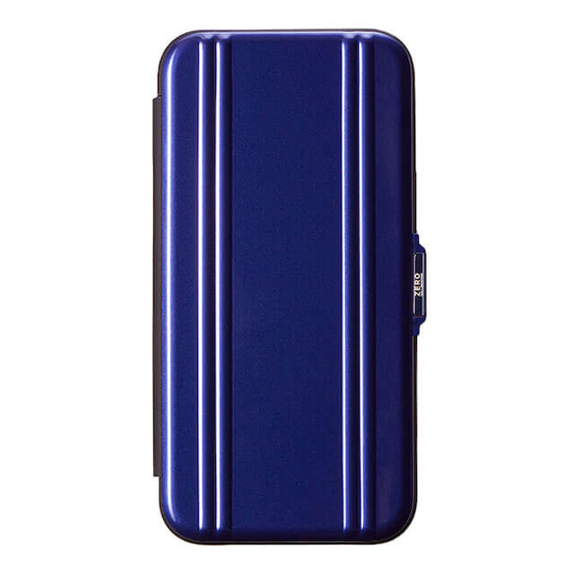 【iPhone14 Plus ケース】ZERO HALLIBURTON Hybrid Shockproof Flip Case(Blue)