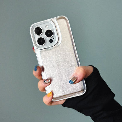 【iPhone14 Pro】シルバーパフケース