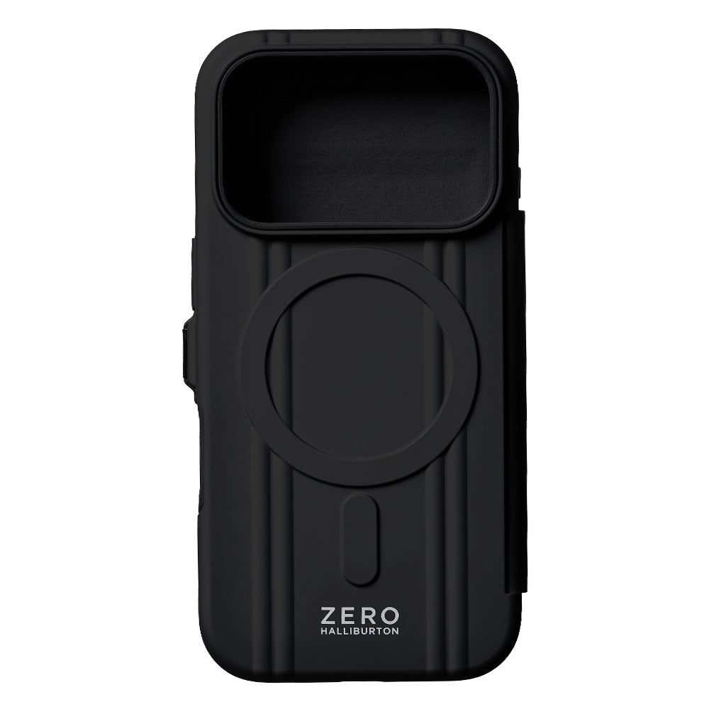 ZERO HALLIBURTON Hybrid Shockproof Flip Case for iPhone 18 Pro/17 Pro (Black)