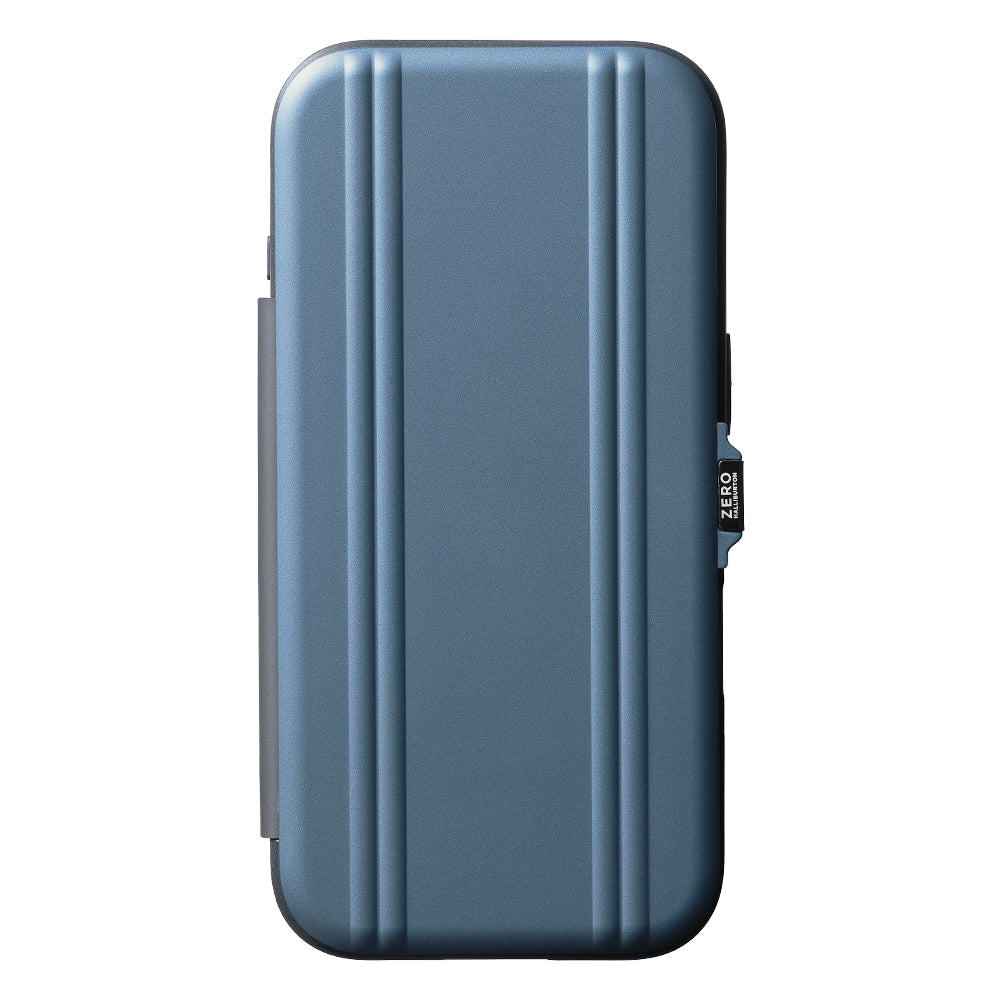 ZERO HALLIBURTON Hybrid Shockproof Flip Case for iPhone 18 Pro/17 Pro (Steel Blue)