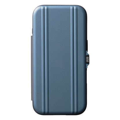 ZERO HALLIBURTON Hybrid Shockproof Flip Case for iPhone 18 Pro/17 Pro (Steel Blue)