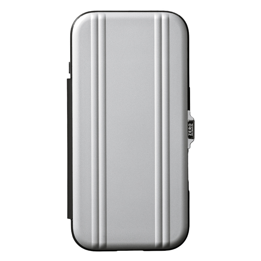 ZERO HALLIBURTON Hybrid Shockproof Flip Case for iPhone 18 Pro/17 Pro (Matte Silver)