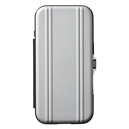 ZERO HALLIBURTON Hybrid Shockproof Flip Case for iPhone 18 Pro/17 Pro (Matte Silver)
