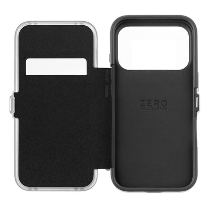 ZERO HALLIBURTON Hybrid Shockproof Flip Case for iPhone 18 Pro/17 Pro (Black)
